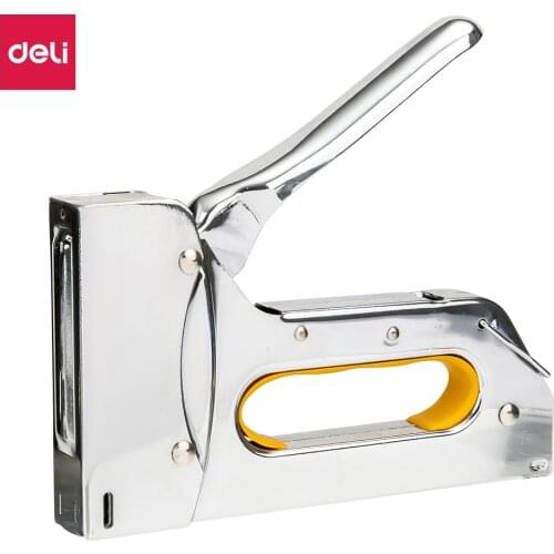 Deli Tacker Heavy Duty Staple Gun for DIY Home Decoration Furniture wood working Stapler Manual Nail Gun all metal construction