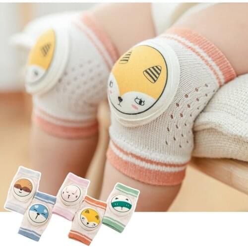 0-3T Hollow Out Mesh Crawling Knitted Baby Socks Cartoon Animals Print Knee Pads Newborn Kid Boys Girls Socks