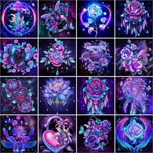 Evershine 5D DIY Diamond Embroidery Flower Rhinestone Mosaic Sale Diamond Painting Butterfly Cross Stitch Rose Home Decoration