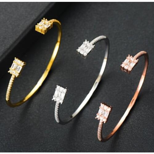 GODKI Spring Trendy Luxury Stackable Statement Bangle For Women Wedding Full Cubic Zircon Crystal CZ Dubai Bracelets 2019