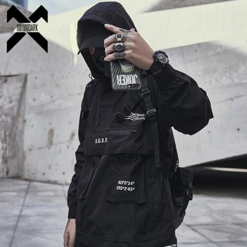 11 BYBBS DARK 2021 Tactics Jackets Function Pullover Windbreaker Streetwear Hoody Black Cargo Jacket Fashion Coats Male GB138
