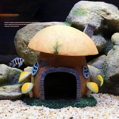 Aquarium landscape mushroom house shelter house aquarium decoration resin ornaments reptile insect hole turtle shelter nest