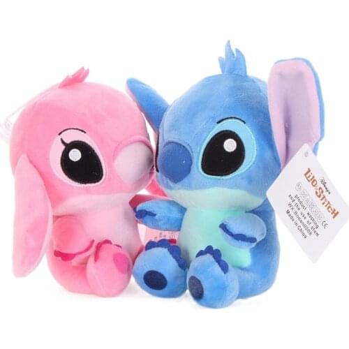 Lilo & Stitch Couple Models Dolls 20cm Disney Cartoon Stuffed Plush Dolls Anime Plush Baby Toys Pendant Girl Kids Birthday Gift