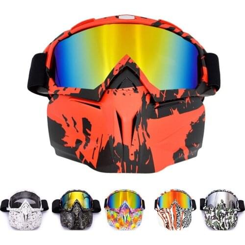 Ski Goggles Motorcycle Mask Goggles off-Road Glasses for Riding Removable Ski Goggles Windproof Sand-Proof Goggles
