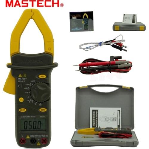 MASTECH MS2101 4000 counts AC/DC 1000A Digital Clamp Meter DMM Hz/C meter measured capacitance frequency temperature backlight