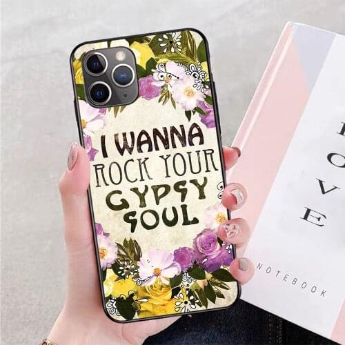 For iPhone I Wanna Rock Your Gypsy Soul Soft TPU Border Apple iPhone Case