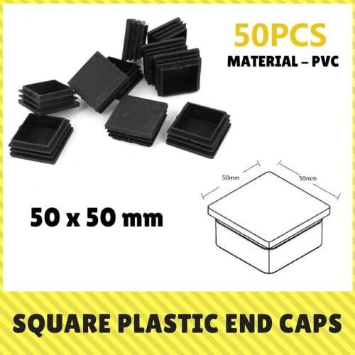 10/50 Pcs/lot 2x2 / 2x4 In OD New Plastic Black Tube Pipe Steel Pipe Tube Blanking End Caps Insert Plugs For Fence Railings
