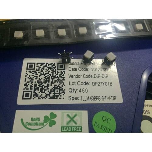 Original new 100% TLLM-63BPG with light touch switch 6*6*7.8mm green LED