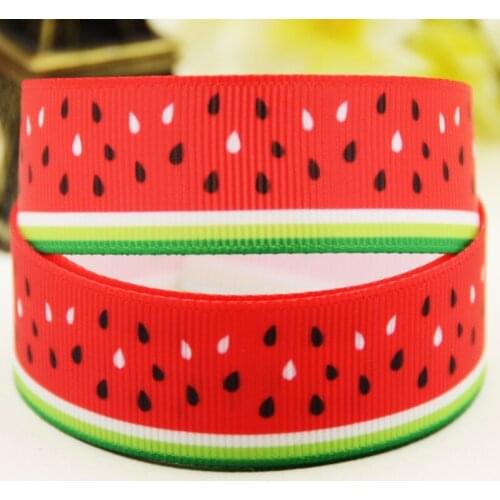 22mm 25mm 38mm 75mm Fruit Cartoo5n printed Grosgrain Ribbon party decoration 10 Yards X-03408