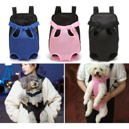 Pet Dog Carrier Front Chest Backpack Five Holes Backpack Dog Outdoor Carrier Tote Bag Sling Holder Mesh Cat Puppy Dog Carriers