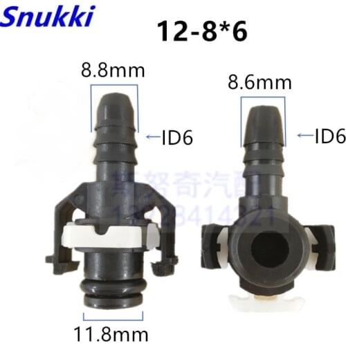 High quality 12-8X6 8*6 plastic connector fuel line quick connector for shaanqi delong EFI car for big truck heavy truck