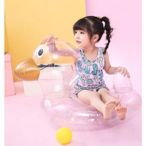 Floating Aid Transparent Swimming Pool 0-4 Swim Safety Ring Water Duck Circle for Inflatable Children Years Cartoon Seat Ring Ri