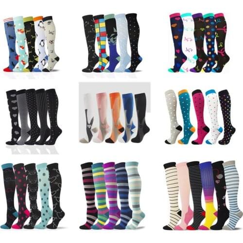 Dropship Unisex Compression Socks 1/2/3/6/7/8 Pairs Football Socks Long Tube Outdoor Sports Nursing Hiking Running Fitness Socks