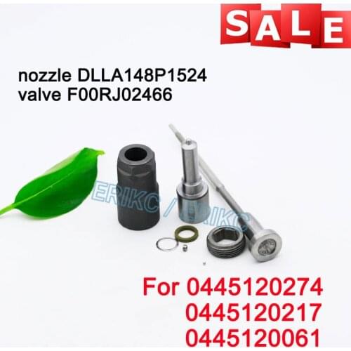 ERIKC 0445120274 0445120217 0445120061 Diesel Injector Overhaul Repair Kits Nozzle DLLA148P1524 Valve F00RJ02466 for Bosch MAN