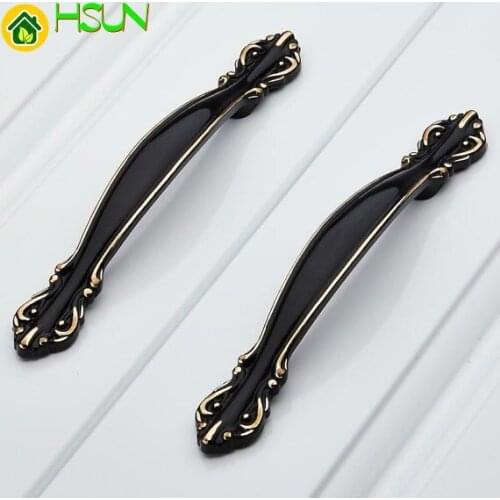 2.5'' 3.75'' 5'' Shabby Chic Dresser Pulls Drawer Pulls Handles Knobs Black Gold Kitchen Cabinet Handles Pull Hardware