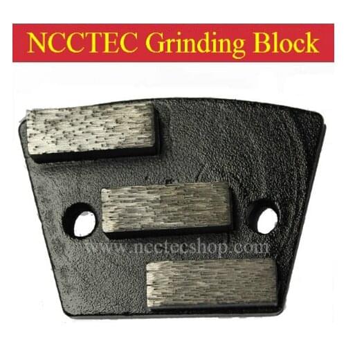 NCCTEC Grinding Shoes with 3 diamond Segments FREE shipping | metal bond concrete grinding pads blocks