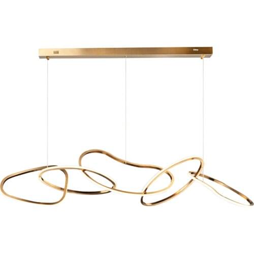 Modern Home Led Pendant Light 120cm 5 Circles Hanging Pendant Lamp for Living room Dining room Kitchen Office room Light Fixture