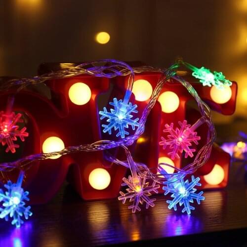 3/6/10M LED Christmas Lights Snowflake String Light Fairy String Decorative Lights for Party Wedding Christmas Tree Decor Light