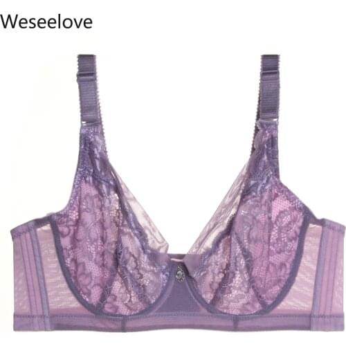 Weseelove 2020 Sexy Plus Size Bra Women Underwire Push Up Lace Bralette Bras Lingerie E07 Women Bra Lingerie Sexy Underwire