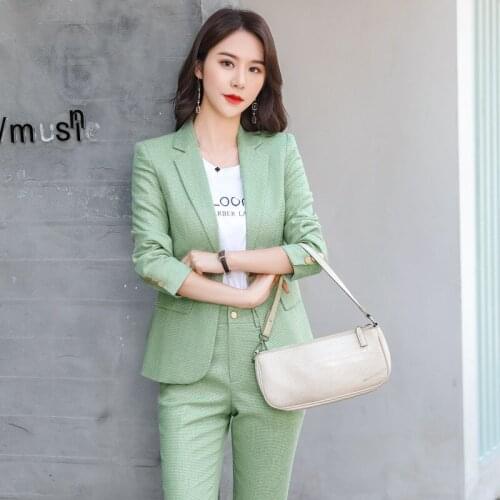 2021 Women 2 Piece Set Suit Blazer Trousers Elegant Fashion Chic Lady Urban Outfits Jacket Pant Single Button Spring