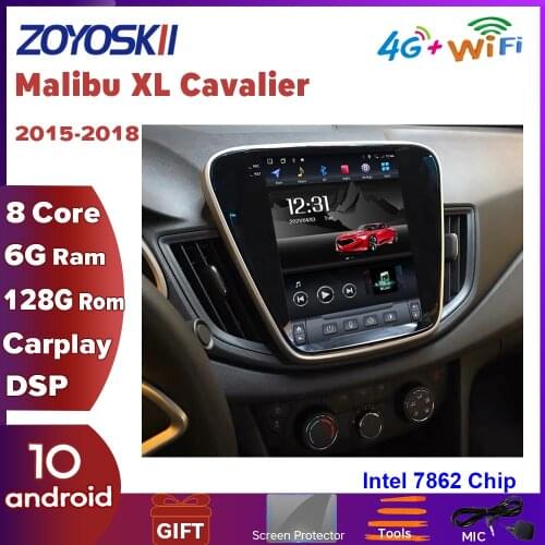 ZOYOSKII Android 10 10.4" vertical screen Tesla style car gps radio navigation player for Chevrolet Malibu XL Cavalier 2015-2018
