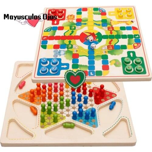 1Set New Children Early Education Intellectual Power Toy Building Blocks Checkers Flying Chess Two-in-one Chess Educational Toys