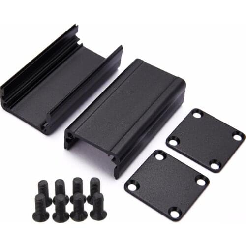 1Pcs Black Extruded Aluminum Electronic Project Box DIY Power Supply Units Enclosure Case with 8 Screws Electronic Supplies