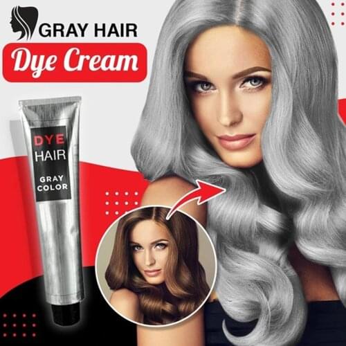 1 pcs Fashion Smoky Gray Punk Style Light Grey Silver Color Nature Permanent Hair Color Unisex Hair Dye Cream Hair Styling TSLM2
