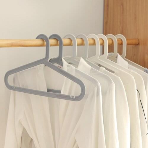 10 pcs Non-trace Hanger Wardrobe Household Plastic Adult Multi-function Non-slip Suspenders Hanging White Clothes Support
