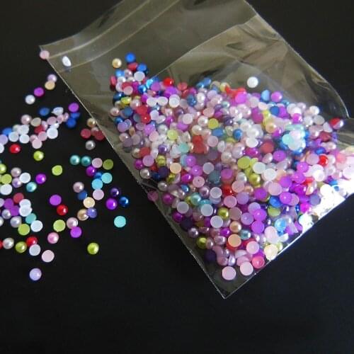 1000 pcs 2mm mixed pearl nail decoration nail art tool rinestone crystal
