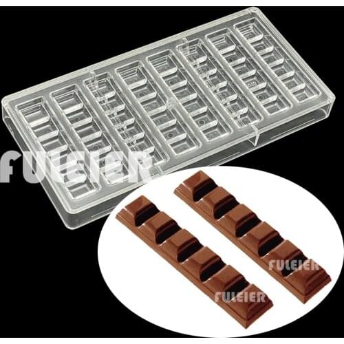 3D Stick Bar Baking Chocolate Mould Polycarbonate Chocolate Candy Bar Mold For Chocolate Factory Baking Pastry Tools Tray Moulds