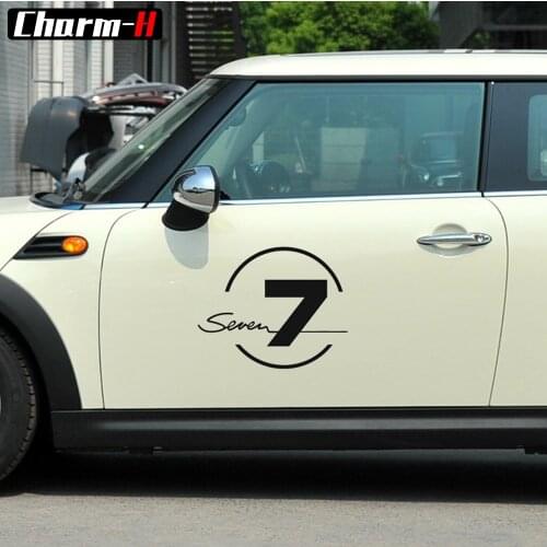 40CM Creative Vinyl Door Side Decal Stickers bulldog Seven 37 Graphic for Mini Cooper S One Countryman R50 R52 R53 R56 f55 f60