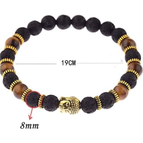 8mm bohemian multicolor Agate beads Chakra Reiki Buddha Yoga Bracelet elastic adjustable Volcanic Stone Bangles ui3cc