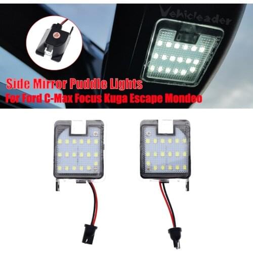 2x Canbus Car LED Under Side Mirror Puddle Lights Lamp No Error Super Bright For Ford Focus 3 Kuga C-Max Escape Mondeo MK4 IV