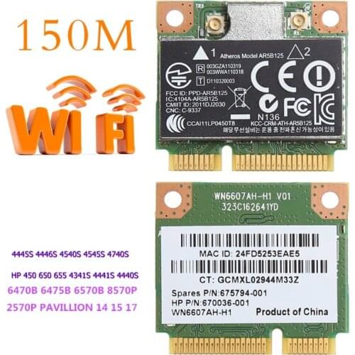 WiFi Wireless PCI-E Card For Atheros AR5B125 SPS 675794-001 PN 670036-001 Dropship