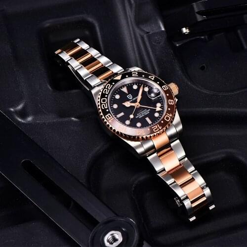 2021 PAGANI DESIGN New Mens GMT Mechanical Watch Sapphire Glass Waterproof Watch 40mm Stainless Steel Luxury Mens Watch Relogi