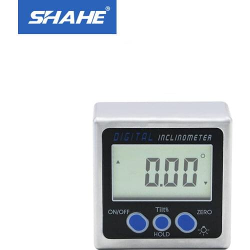 SHAHE Aluminum alloy digital protractor inclinometer electronic bevel box inclinometer with magnets light digital angle gauge