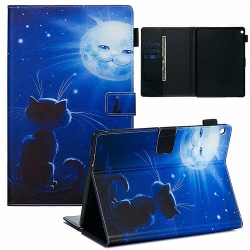 Coloured drawing PU Leather Tablet Protective Shell Flip For Huawei MediaPad M3 Lite Case 10.1 inch Funda Smart Stand Cover+Pen