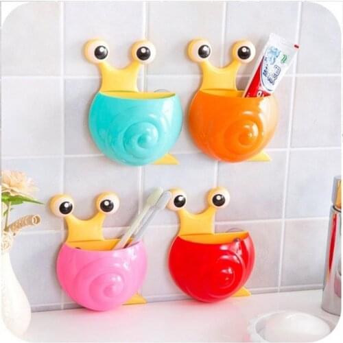 Snail Animals Cartoon Sucker Toothbrush Holder Cute Suction Hook Toiletries Tooth Brush Holder Tools Bathroom Accessories Sets
