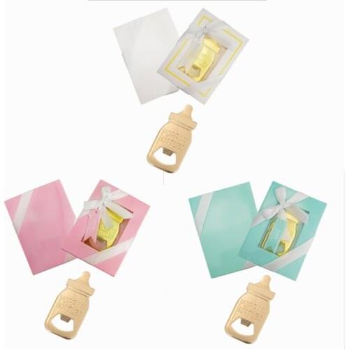 Baby Bottle Shape Opener with Gift Box for Baby Shower Decorations Gift Gender Reveal Party Decorations Wedding Gift for Guest