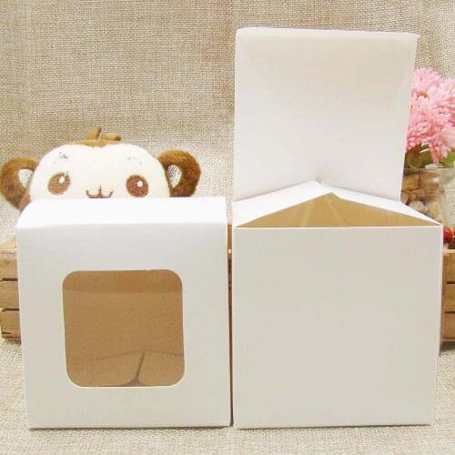 Feiluan custom Multi size DIY gift packing &display Boxes with clear pvc window for Candy/Cake/Soap/Cookie/Cupcake Display Box