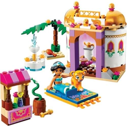Disney Toy Princess Dream Sleeping Series Aladdin Jasmine Princess Mini Building Block Give Your Children The Best Birthday Gift