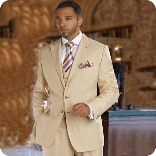 Custom Made Mans Suits For Wedding Groom Tuxedos Best Man Wear Dinner Suits Peaky Blinders Three Pieces Suits(Jacket+Pants+Vest)