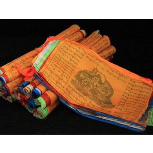 Artificial 5M 20Pcs/String Colorful Prayer Flags Tibet Lung Ta Banner Scriptures Streamer Polyester Religious Flags Decorative