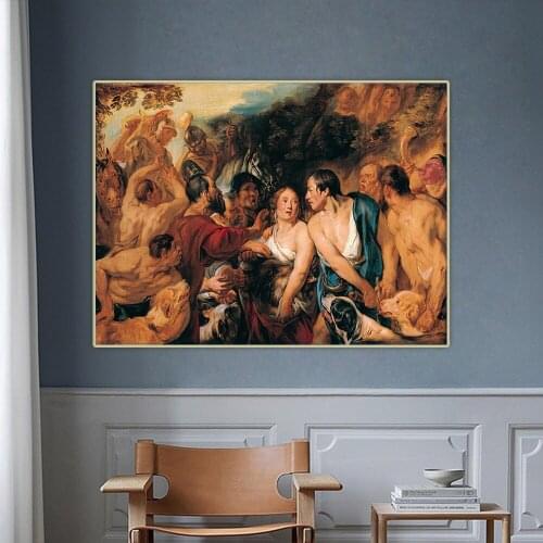 Jacob Jordaens《Meleager and Atalante, 1618》Canvas Oil Painting Art Aesthetic Picture Poster Wall Hanging Decor Home Decoration