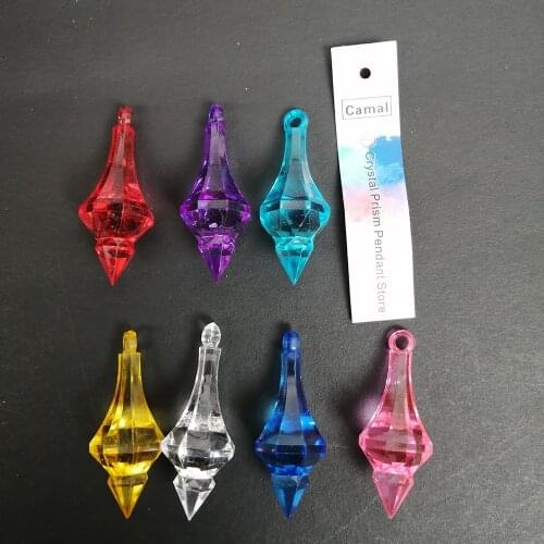 Camal 60Pcs/lot 18*46mm Hanging Pendant Diamond Drop Chandelier Acrylic Crystal Bead Home DIY Wedding Party Craft Decoration DIY