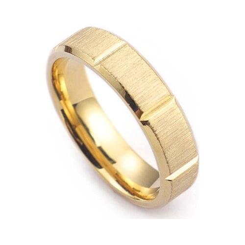 Unique mens jewelry stainless steel ring women emery matte gold filled wedding band couple rings