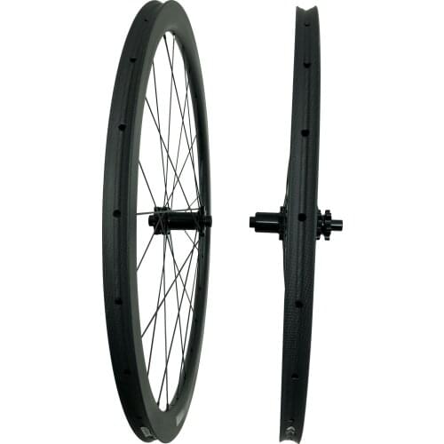 Carbon Fiber Wheelset with Powerway CT31 Staight Pull Disc Hub Factory Sale Superlight Full Carbon Fiber Cyclocross Bike Wheels