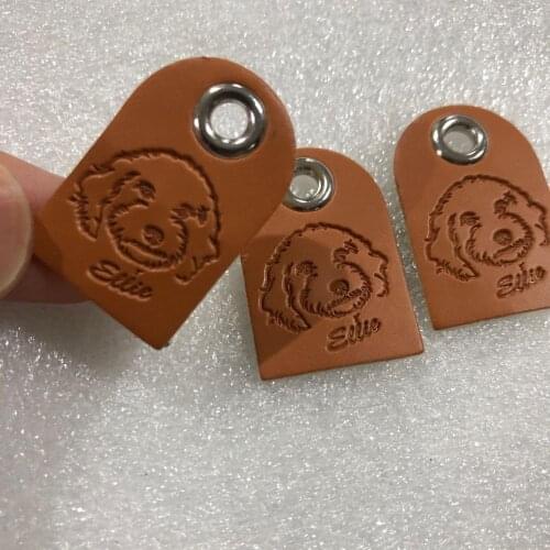 Eyelet leather label / Custom made Leather Label ,Garment Labels ,PU patch ,Leather patches , Main label for Clothes Jeans Bags