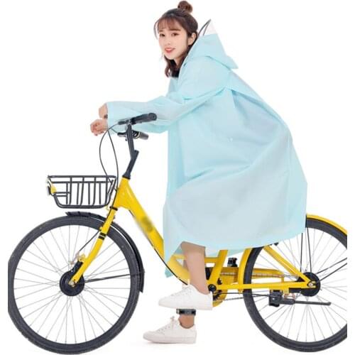 Fashion Outdoor Rain Coat Women Covered Transparent EVA Girls bicycle Raincoat Travel Waterproof Rainwear Adult Poncho With Hood